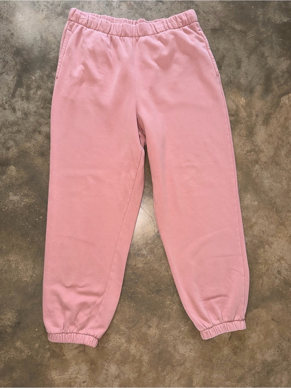 GAP Pink Jogger Sweatpants Women’s Large Elastic Waist Cotton Blend Pockets